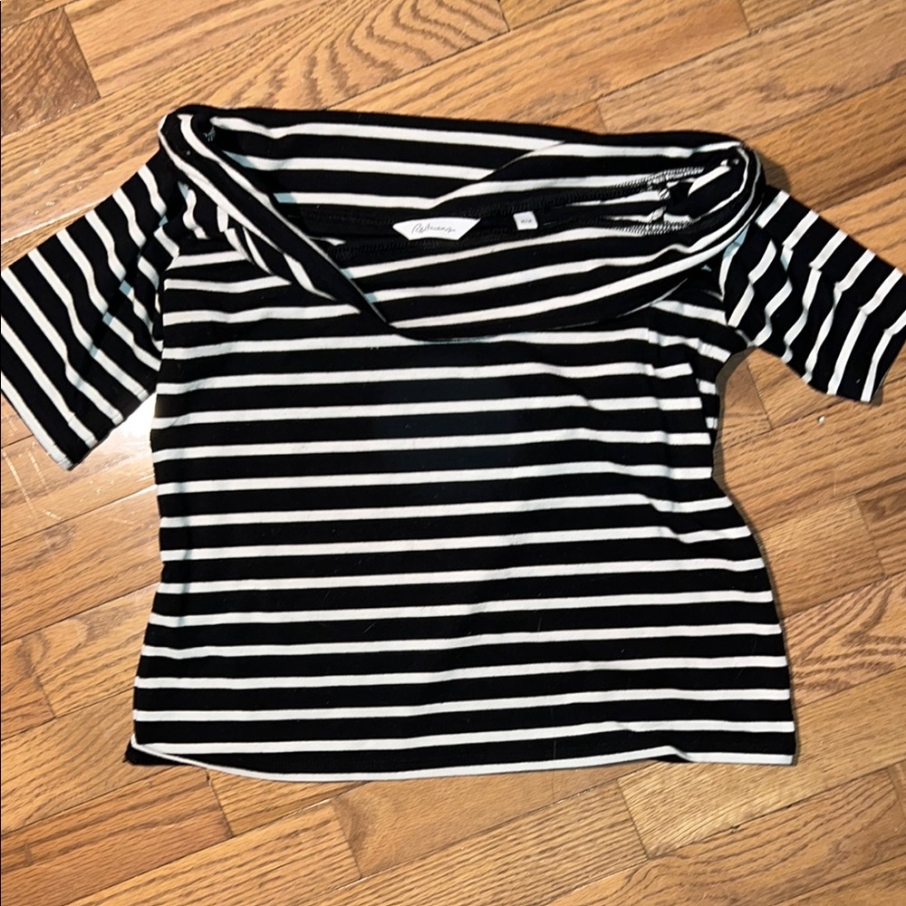 Reitman’s Off the shoulder striped top